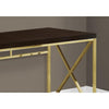 Computer Desk, Home Office, Laptop, Work, Brown Laminate, Gold - Monarch