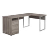 Computer Desk, Home Office, Corner, Left, Right Set-up, Storage Drawers, 80L - Glenwillow Home