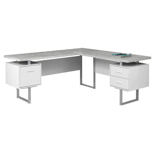 Computer Desk, Home Office, Corner, Left, Right Set-up, Storage Drawers, 70L - Monarch
