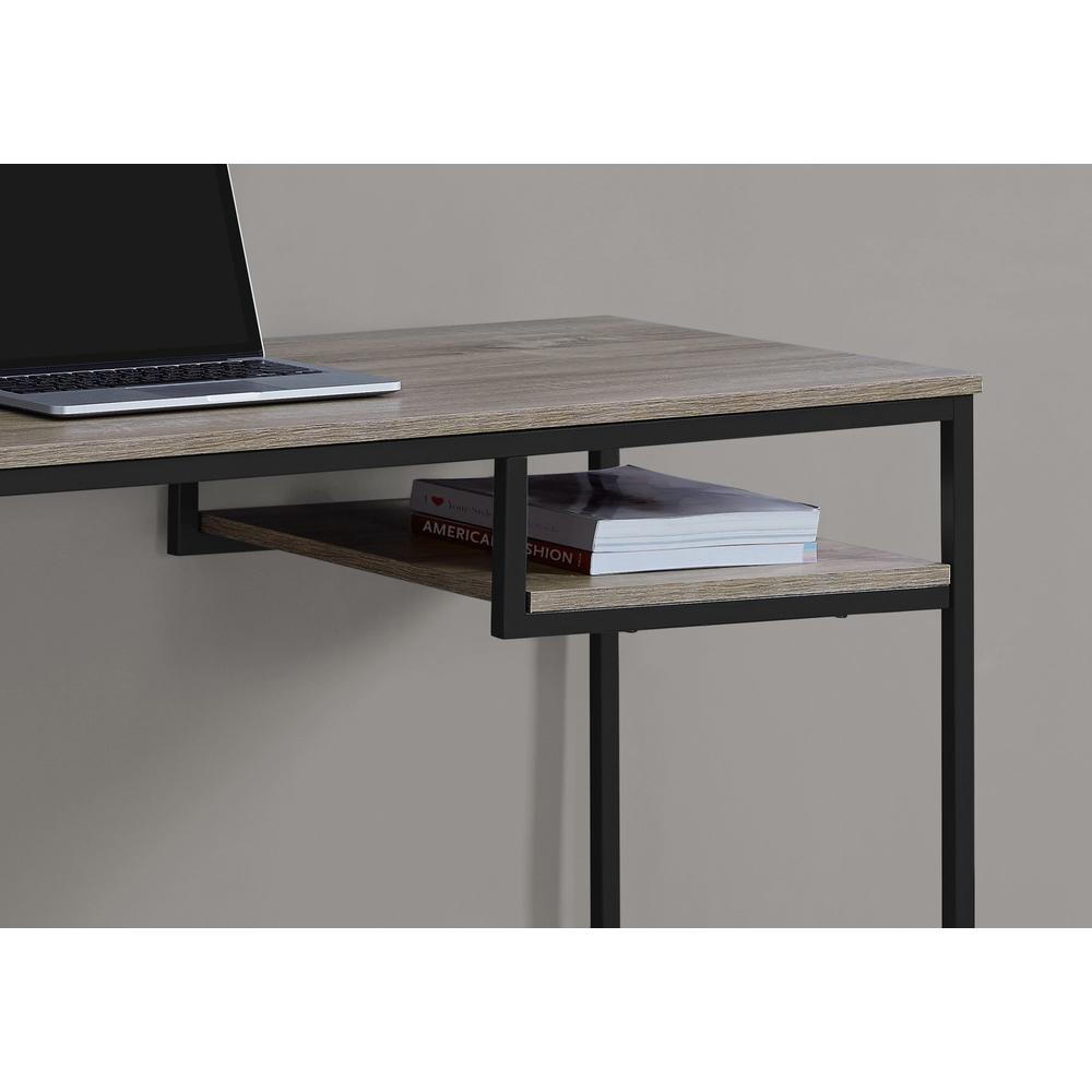 Computer Desk, Home Office, Laptop, 48L, Work, Brown Laminate, Black - Monarch
