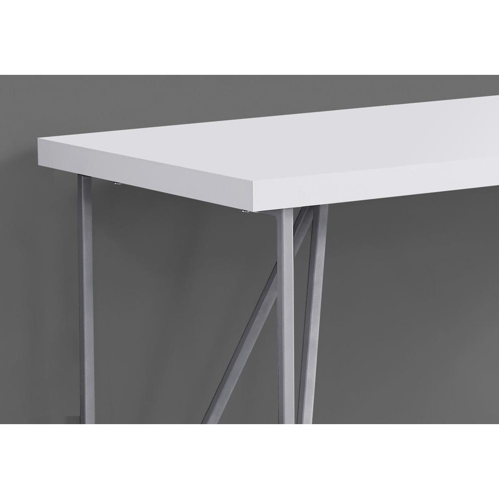 Computer Desk, Home Office, Laptop, 48L, Work, White Laminate, Grey - Monarch