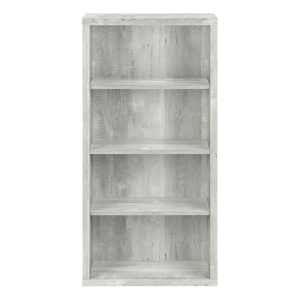 Bookshelf, Bookcase, Etagere, 5 Tier, 48H, Office, Bedroom, Grey Laminate - Monarch