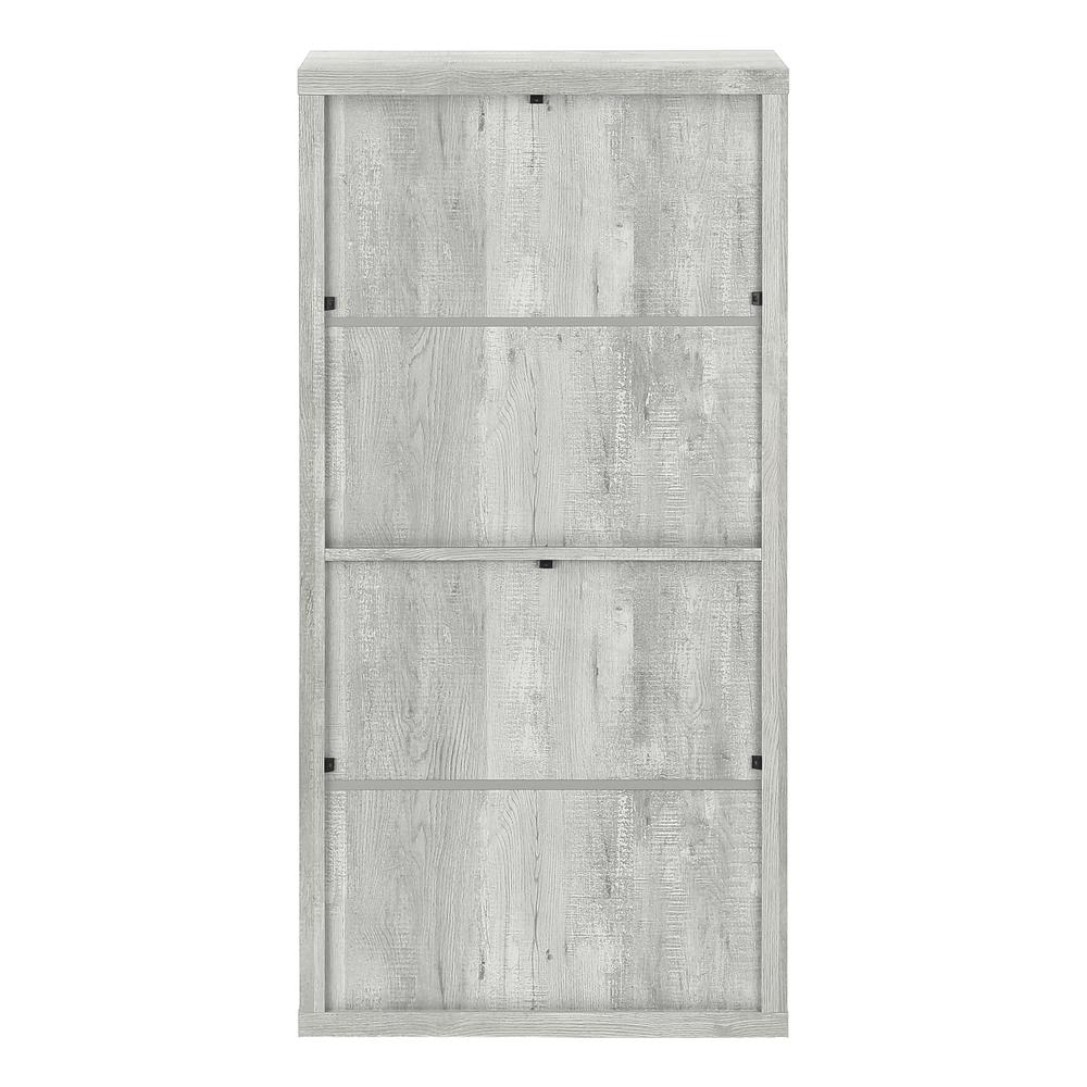 Bookshelf, Bookcase, Etagere, 5 Tier, 48H, Office, Bedroom, Grey Laminate - Monarch