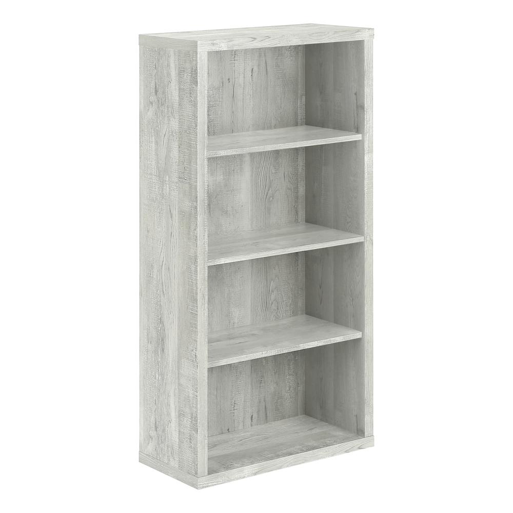 Bookshelf, Bookcase, Etagere, 5 Tier, 48H, Office, Bedroom, Grey Laminate - Monarch