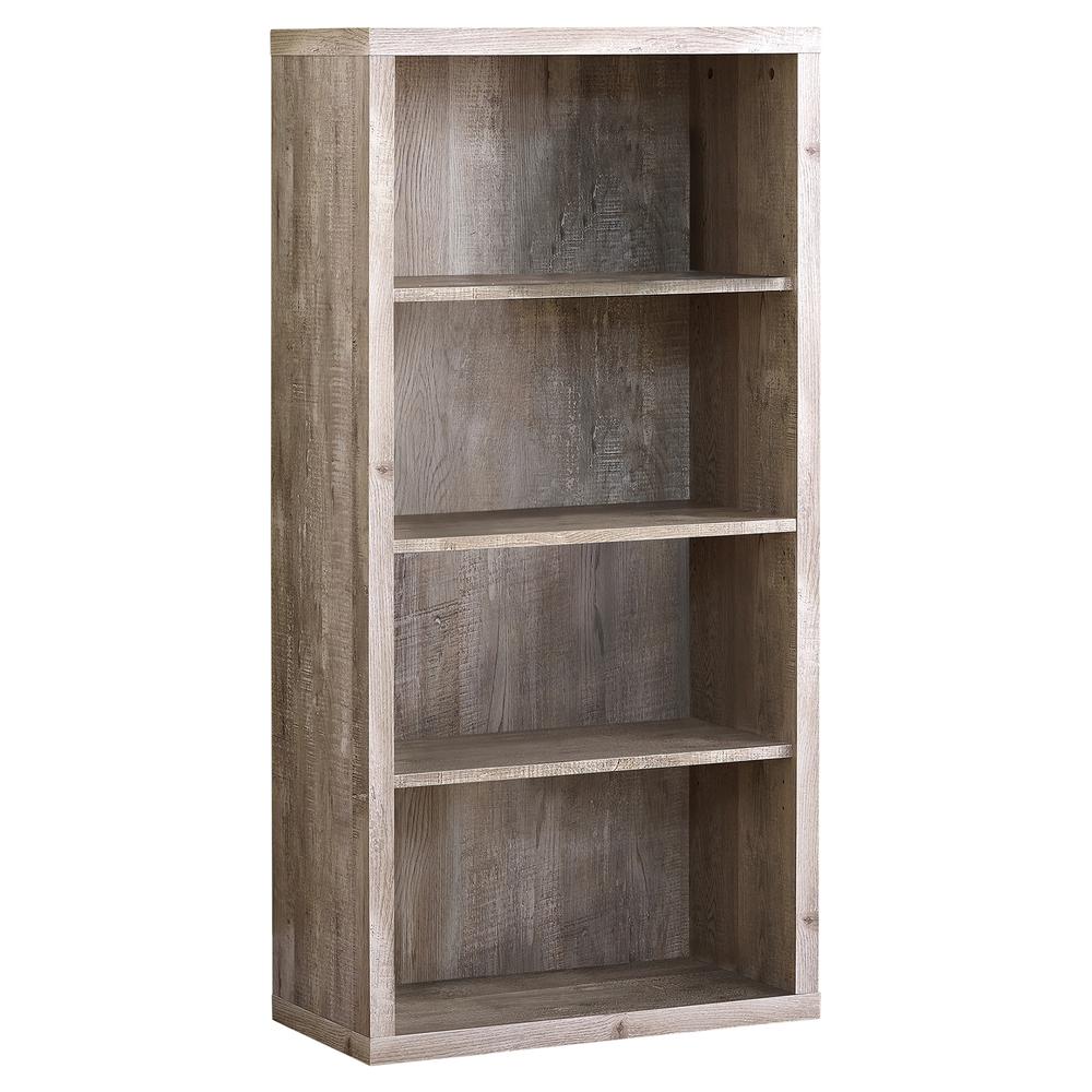 Bookshelf, Bookcase, Etagere, 5 Tier, 48H, Office, Bedroom, Beige Laminate - Monarch