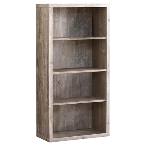 Bookshelf, Bookcase, Etagere, 5 Tier, 48H, Office, Bedroom, Beige Laminate - Monarch