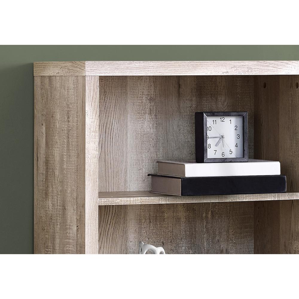 Bookshelf, Bookcase, Etagere, 5 Tier, 48H, Office, Bedroom, Beige Laminate - Monarch