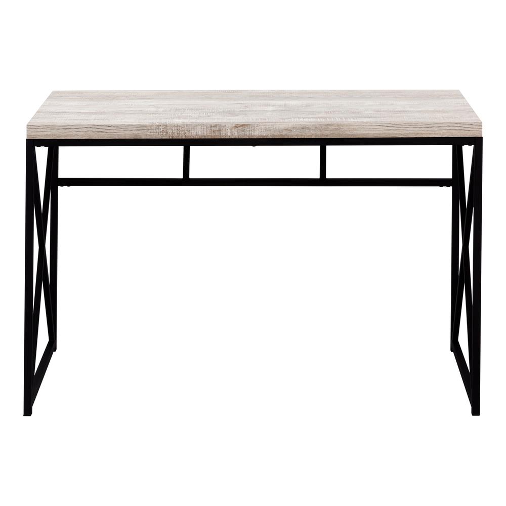 Computer Desk, Home Office, Laptop, Work, Beige Laminate, Black - Monarch
