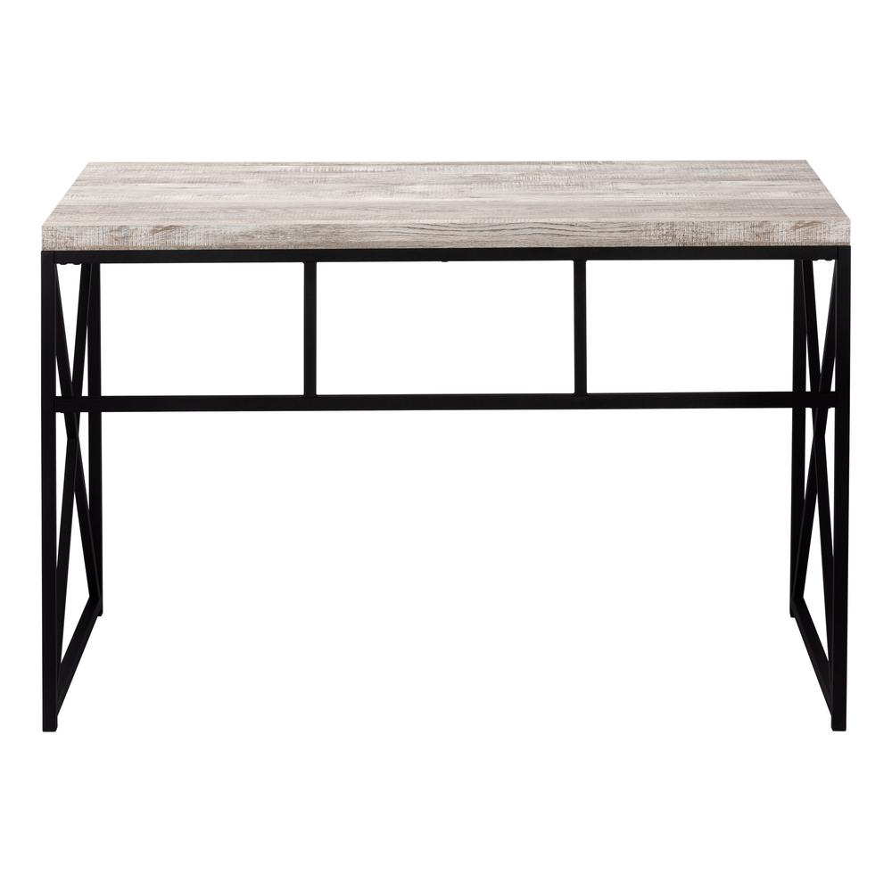 Computer Desk, Home Office, Laptop, Work, Beige Laminate, Black - Monarch