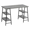 Computer Desk, Home Office, Laptop, Storage Shelves, 48L, Work, Grey Laminate - Monarch