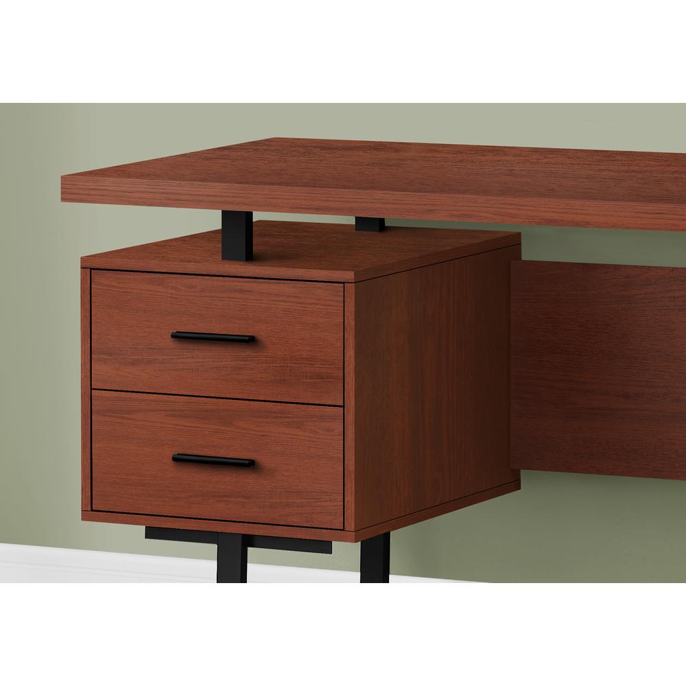 Computer Desk, Home Office, Laptop, Left, Right Set-up, Storage Drawers, 60L - Monarch