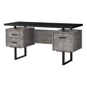 Computer Desk, Home Office, Laptop, Left, Right Set-up, Storage Drawers, 60L - Monarch