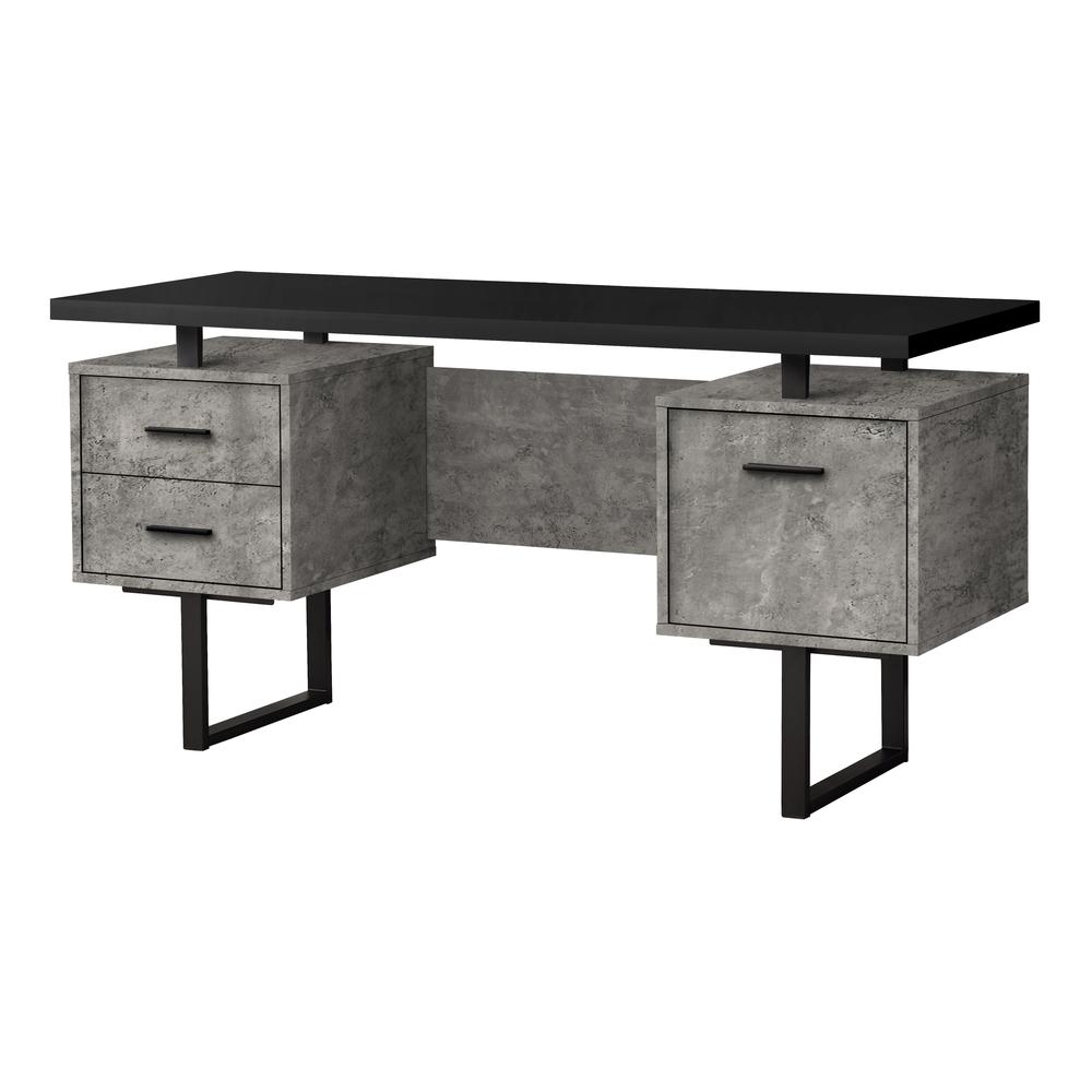 Computer Desk, Home Office, Laptop, Left, Right Set-up, Storage Drawers, 60L - Monarch