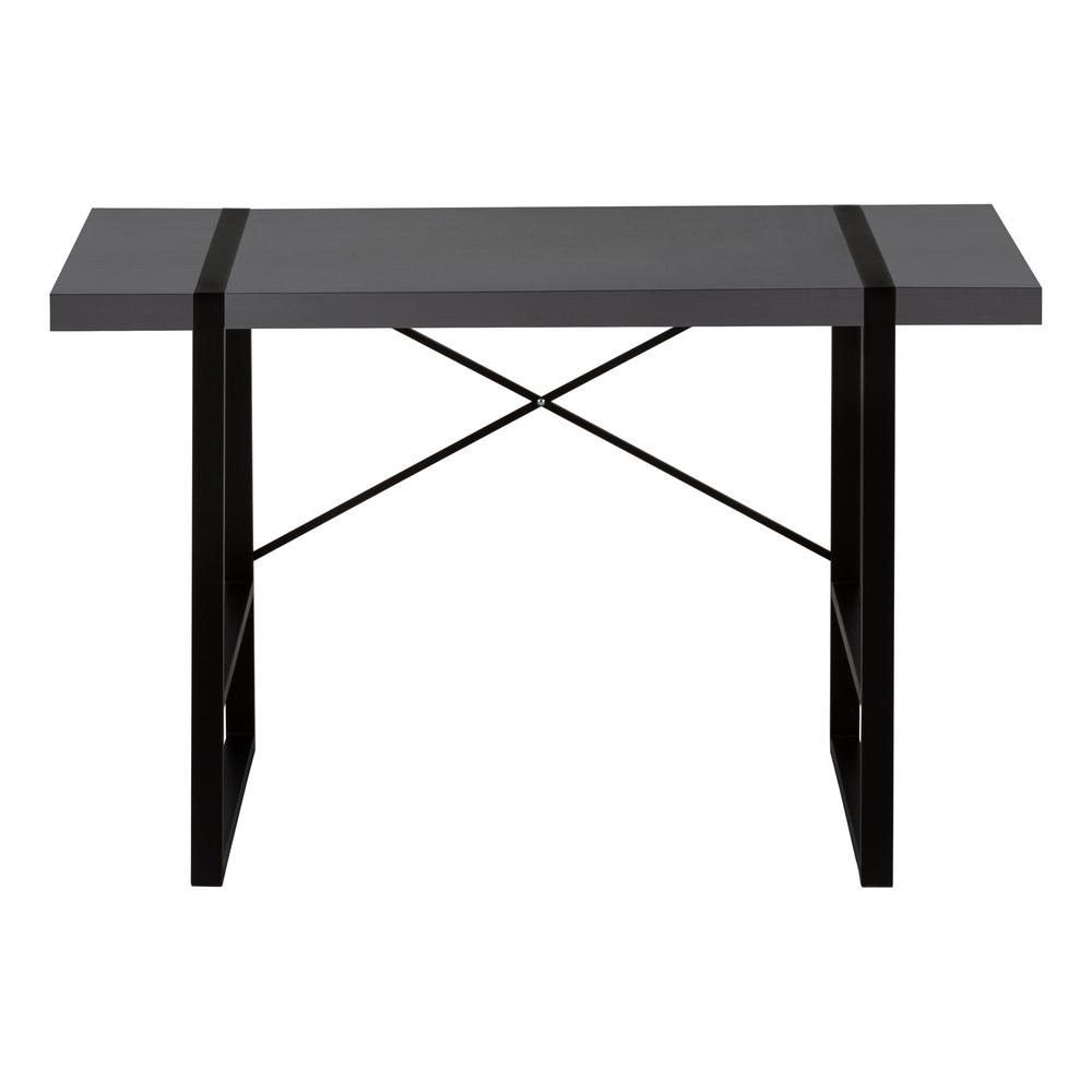 Computer Desk, Home Office, Laptop, 48L, Work, Grey Laminate, Black - Monarch