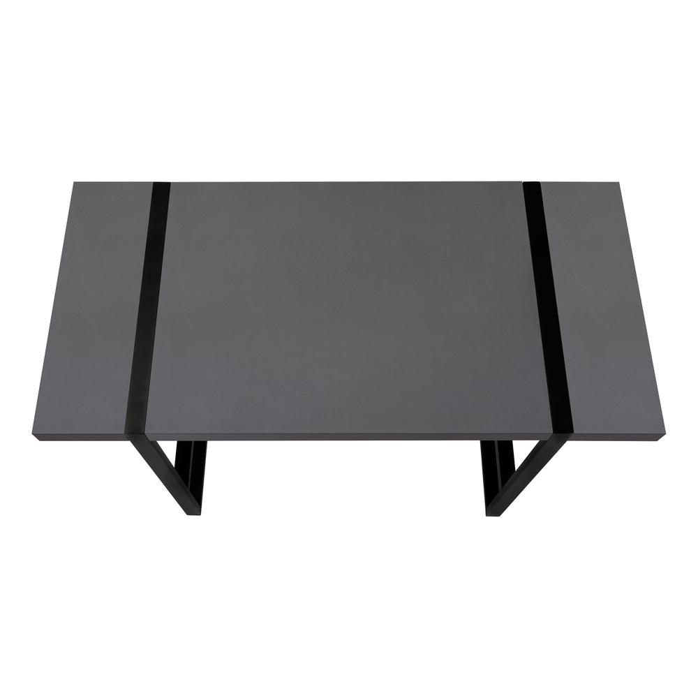 Computer Desk, Home Office, Laptop, 48L, Work, Grey Laminate, Black - Monarch