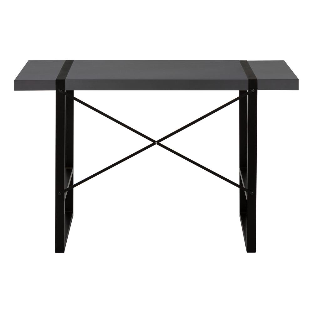 Computer Desk, Home Office, Laptop, 48L, Work, Grey Laminate, Black - Monarch