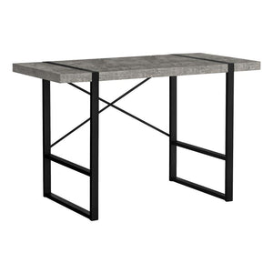 Computer Desk, Home Office, Laptop, 48L, Work, Grey Laminate, Black - Monarch