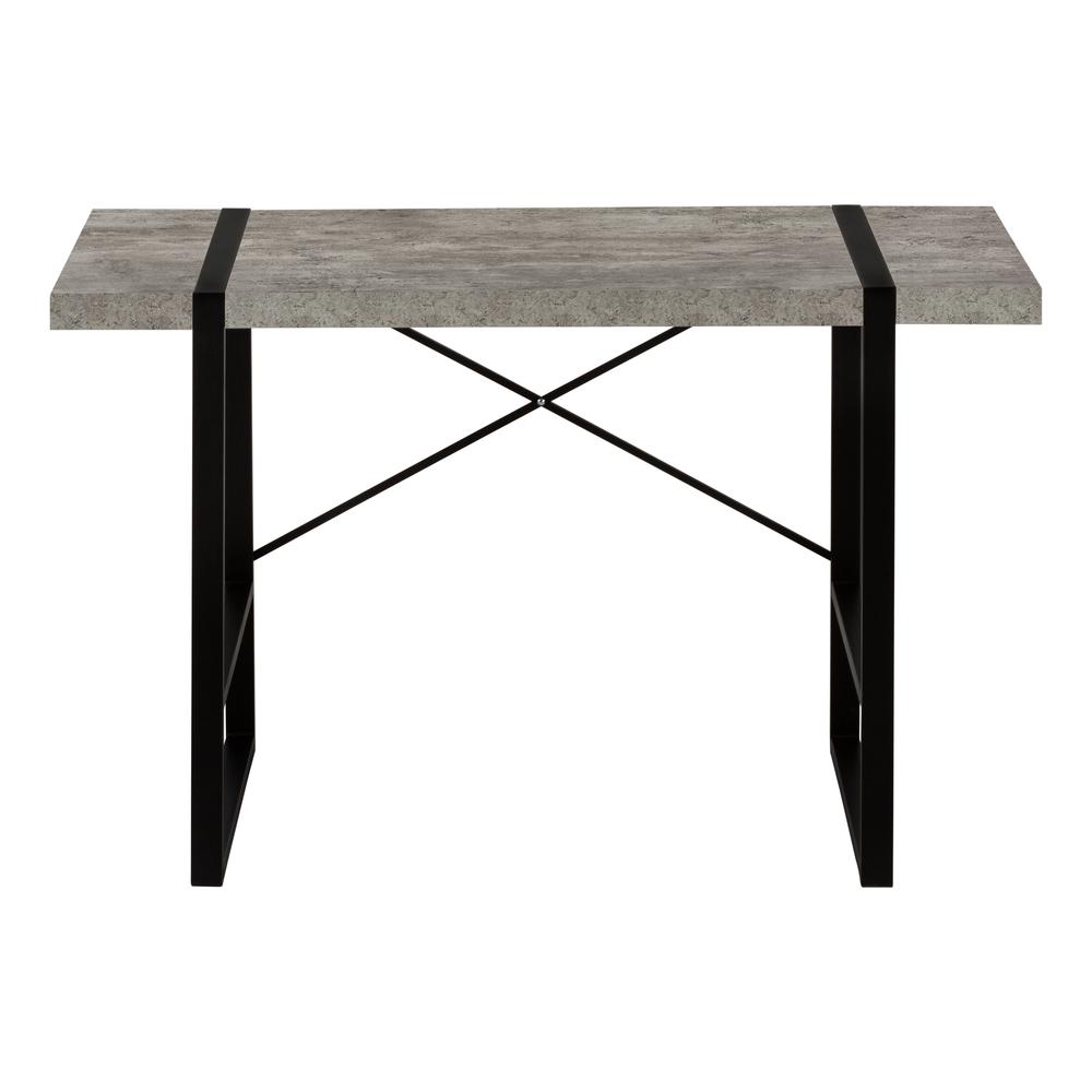 Computer Desk, Home Office, Laptop, 48L, Work, Grey Laminate, Black - Monarch