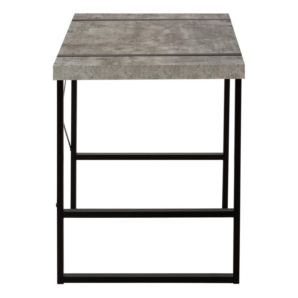 Computer Desk, Home Office, Laptop, 48L, Work, Grey Laminate, Black - Monarch