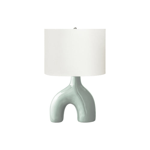 25''H, Table Lamp, Green Ceramic, Ivory / Cream Shade, Contemporary, Modern - Monarch