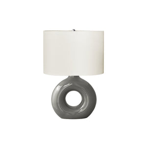 Lighting, 24''H, Table Lamp, Dark Grey Ceramic, Ivory / Cream Shade, Contemporary - Monarch