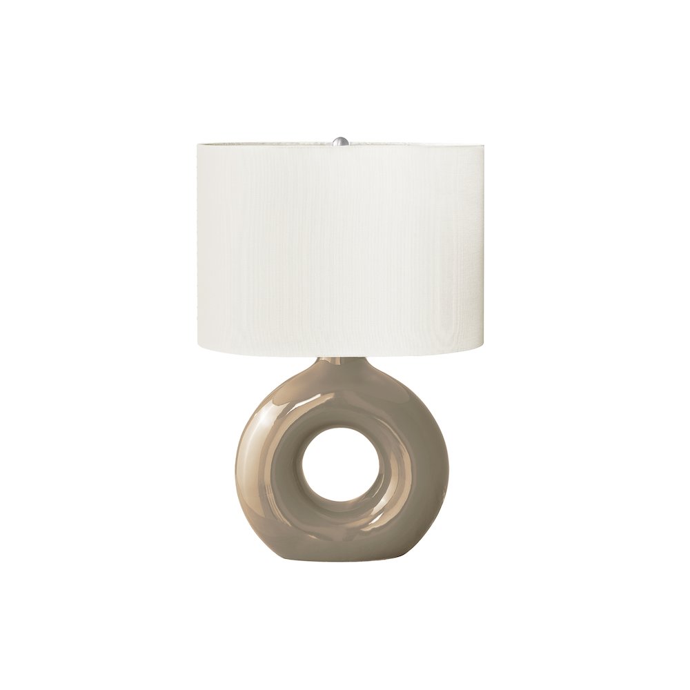 24''H, Table Lamp, Brown Ceramic, Ivory / Cream Shade, Contemporary, Modern - Monarch