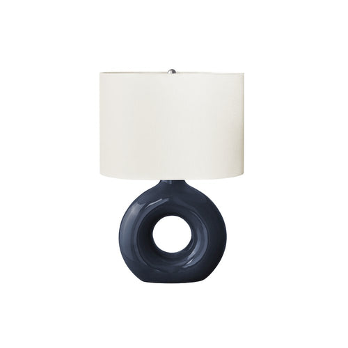 24''H, Table Lamp, Blue Ceramic, Ivory / Cream Shade, Contemporary, Modern - Monarch