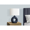 24''H, Table Lamp, Blue Ceramic, Ivory / Cream Shade, Contemporary, Modern - Monarch