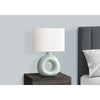 24''H, Table Lamp, Green Ceramic, Ivory / Cream Shade, Contemporary, Modern - Monarch