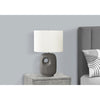 Lighting, 26''H, Table Lamp, Dark Grey Ceramic, Ivory / Cream Shade, Contemporary - Monarch