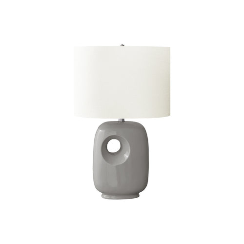 26''H, Table Lamp, Grey Ceramic, Ivory / Cream Shade, Contemporary, Modern - Monarch