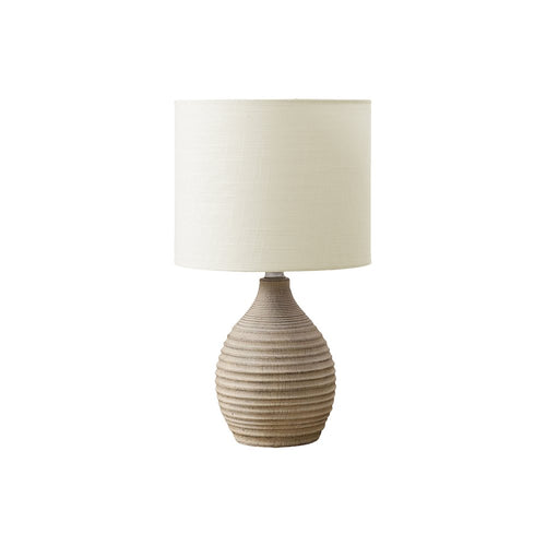 17''H, Table Lamp, Brown Resin, Ivory / Cream Shade, Contemporary, Modern - Monarch