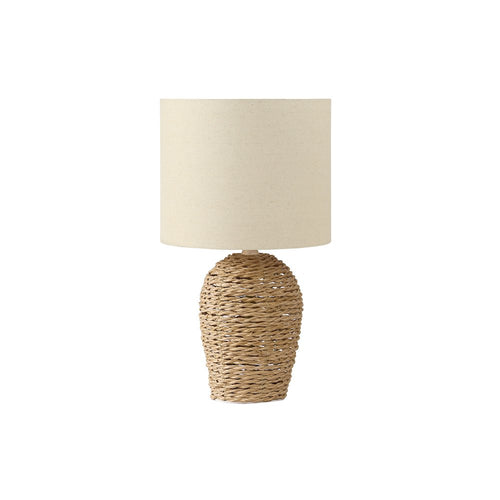 Lighting, 17''H, Table Lamp, Natural Rattan, Beige Shade, Transitional - Monarch