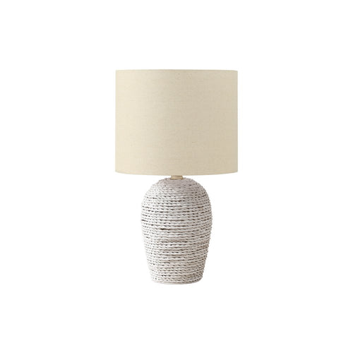 Lighting, 17''H, Table Lamp, White Rattan, Beige Shade, Transitional - Monarch