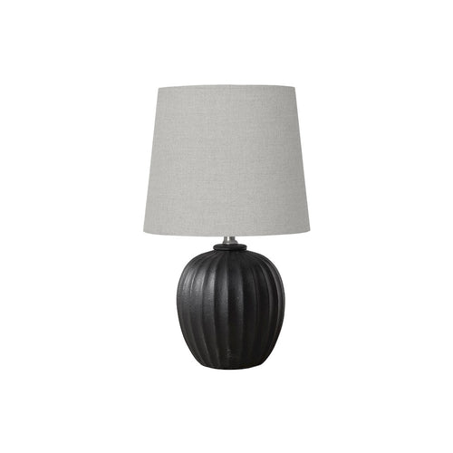 Lighting, 19''H, Table Lamp, Black Resin, Grey Shade, Transitional - Monarch