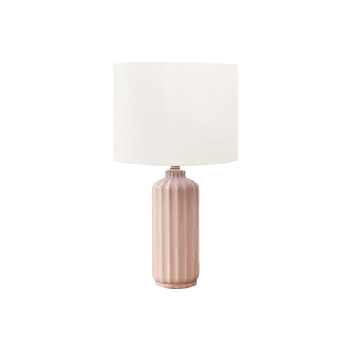 23''H, Table Lamp, Pink Ceramic, Ivory / Cream Shade, Contemporary, Modern - Monarch