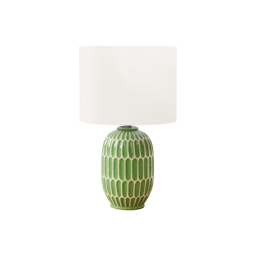22''H, Table Lamp, Green Ceramic, Ivory / Cream Shade, Contemporary, Modern - Monarch