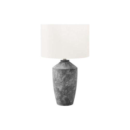 25''H, Table Lamp, Grey Concrete, Ivory / Cream Shade, Contemporary, Modern - Monarch