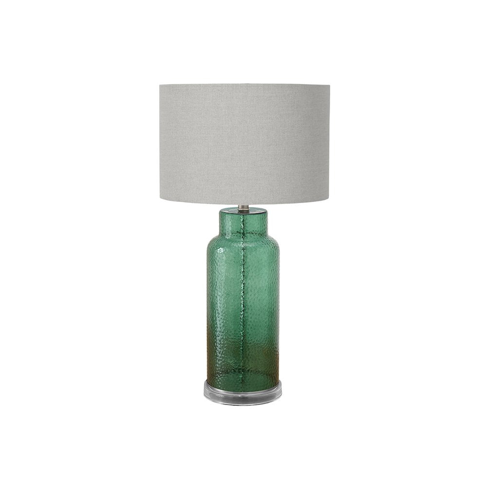 Lighting, 28''H, Table Lamp, Green Glass, Grey Shade, Contemporary, Modern - Monarch