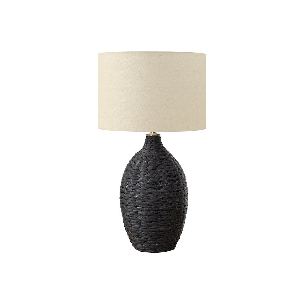 Lighting, 30''H, Black Rattan, Beige Shade, Transitional - Monarch
