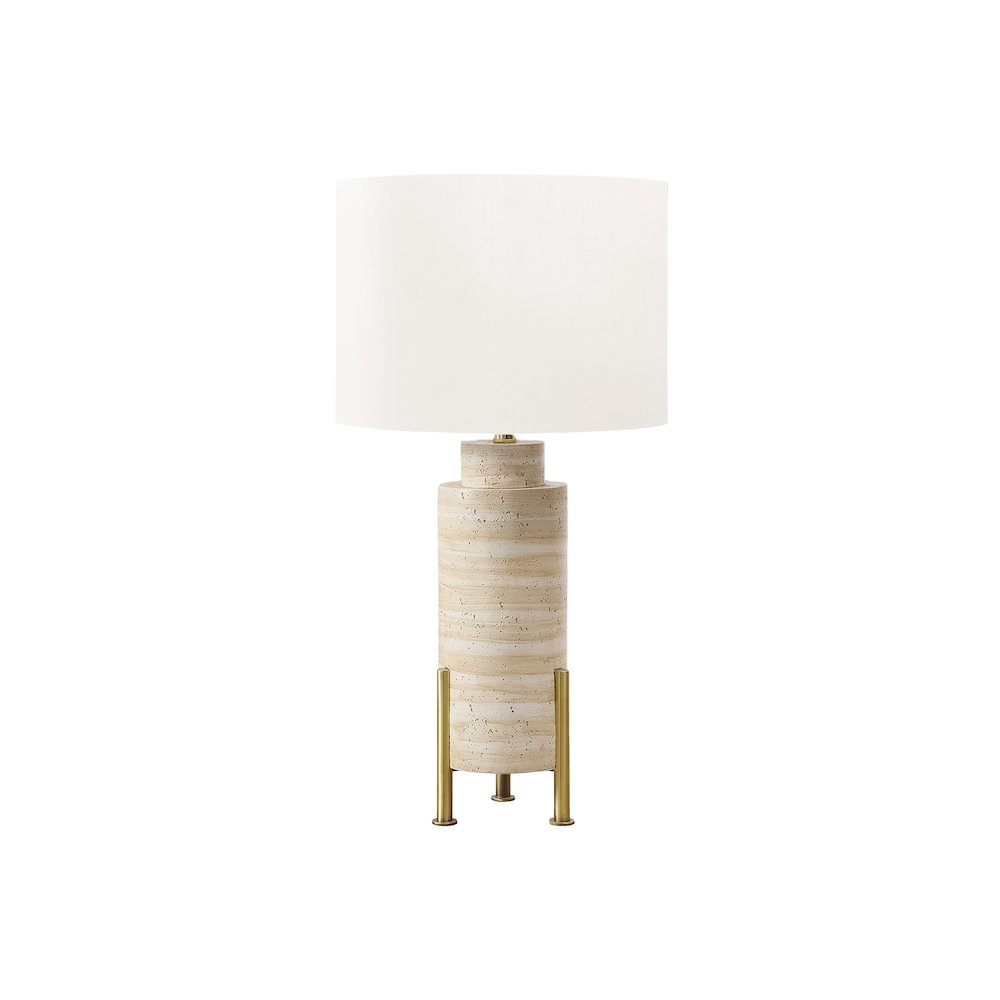 Lighting, 30H, Table Lamp, Beige Resin, Ivory / Cream Shade, Transitional - Monarch