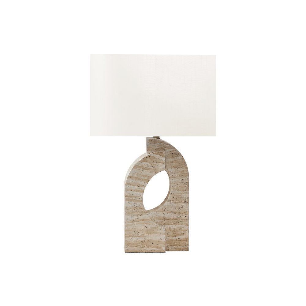 Lighting, 28''H, Table Lamp, Beige Resin, Ivory / Cream Shade, Contemporary - Monarch