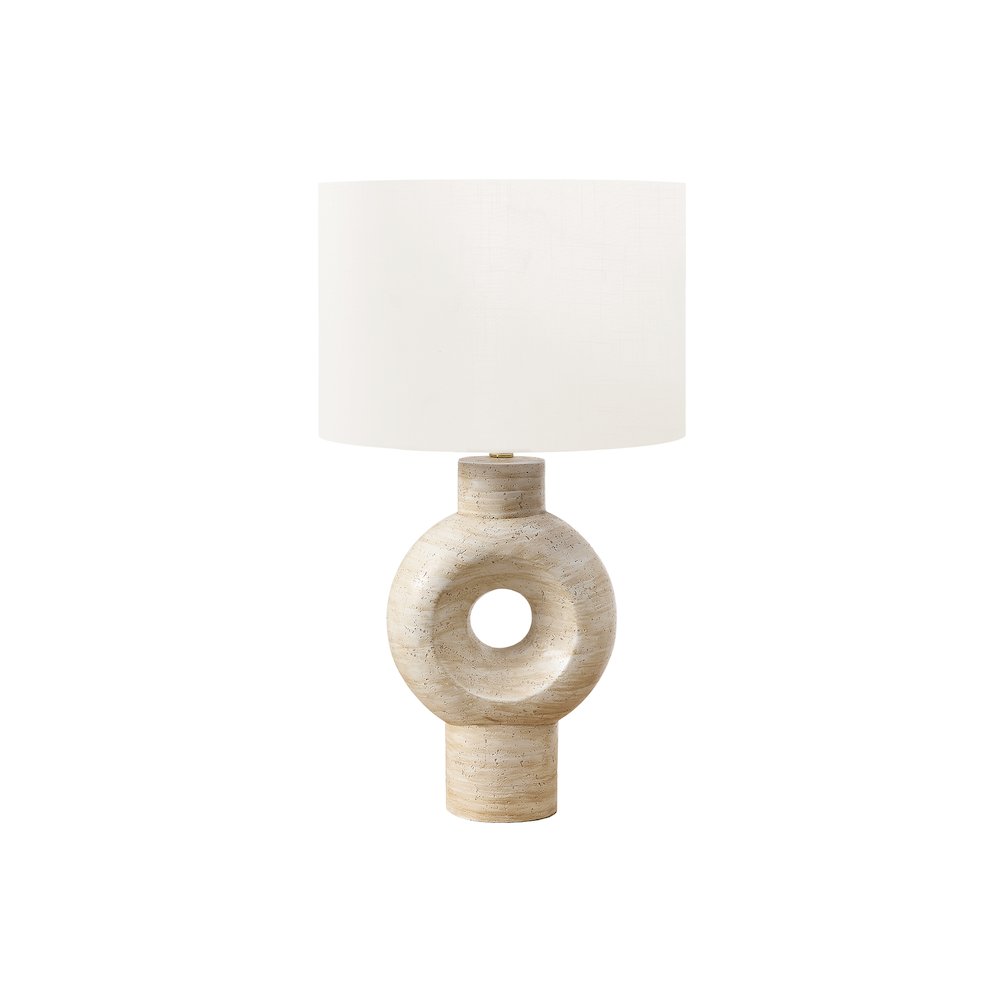 Lighting, 28''H, Table Lamp, Beige Resin, Ivory / Cream Shade, Contemporary - Monarch