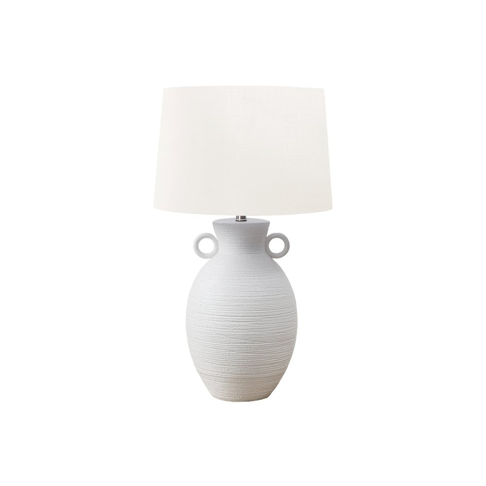 Lighting, 30''H, Table Lamp, White Ceramic, Ivory / Cream Shade, Transitional - Monarch