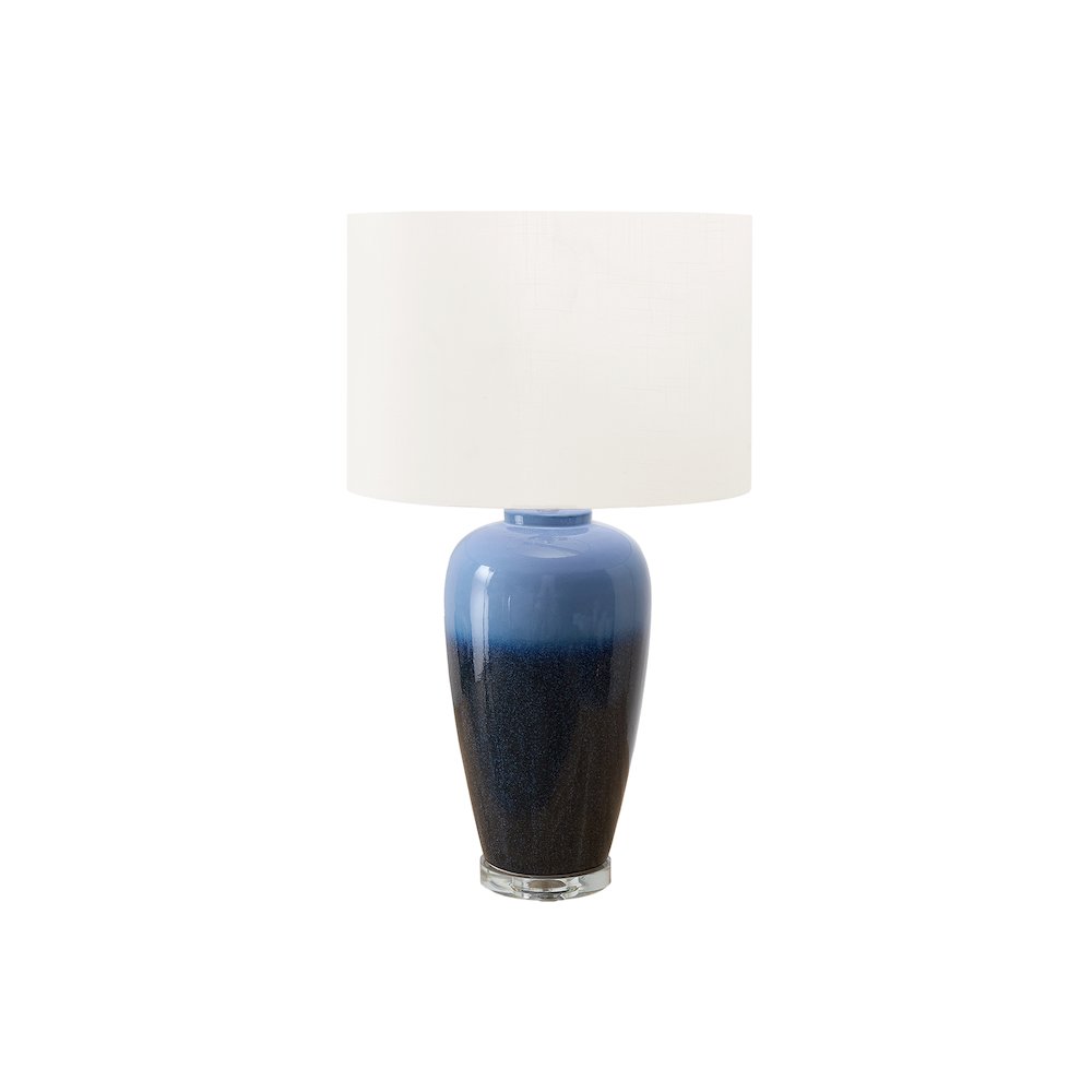 29''H, Table Lamp, Blue Ceramic, Ivory / Cream Shade, Contemporary, Modern - Monarch