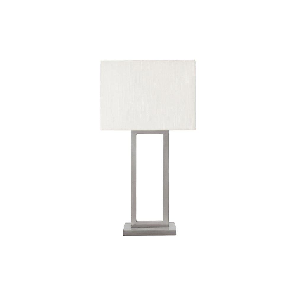 Table Lamp, 28''H, Nickel Metal, Ivory / Cream Shade, Contemporary, Modern - Monarch