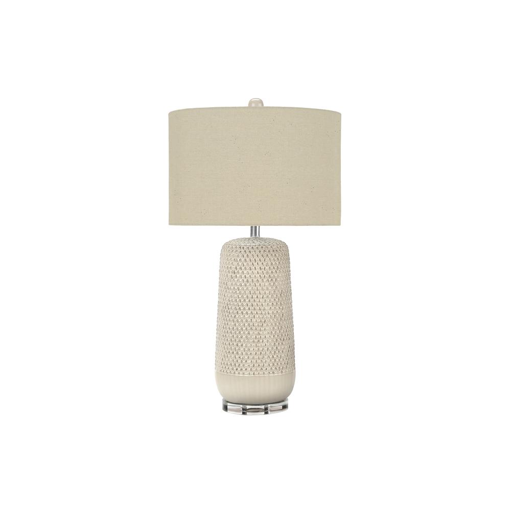 Lighting, 31''H, Table Lamp, Cream Ceramic, Beige Shade, Contemporary - Monarch