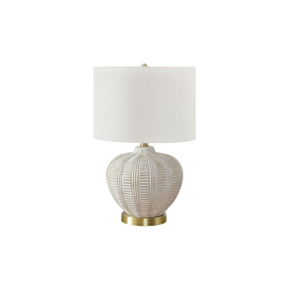 Lighting, 21''H, Table Lamp, Ivory / Cream Shade, Cream Resin, Transitional - Monarch