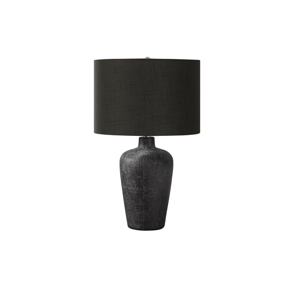 Lighting, Table Lamp, 24''H, Black Ceramic, Black Shade, Contemporary - Monarch