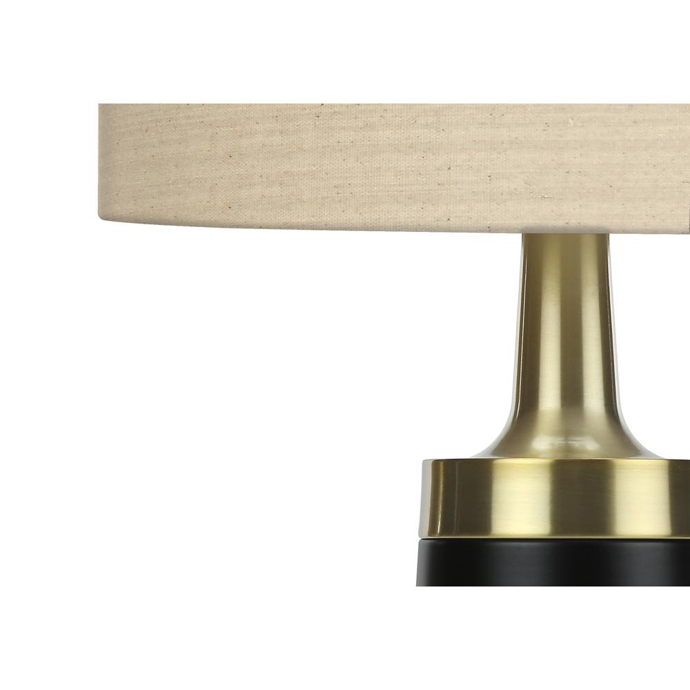 Lighting, 28''H, Table Lamp, Black Metal, Beige Shade, Contemporary - Monarch